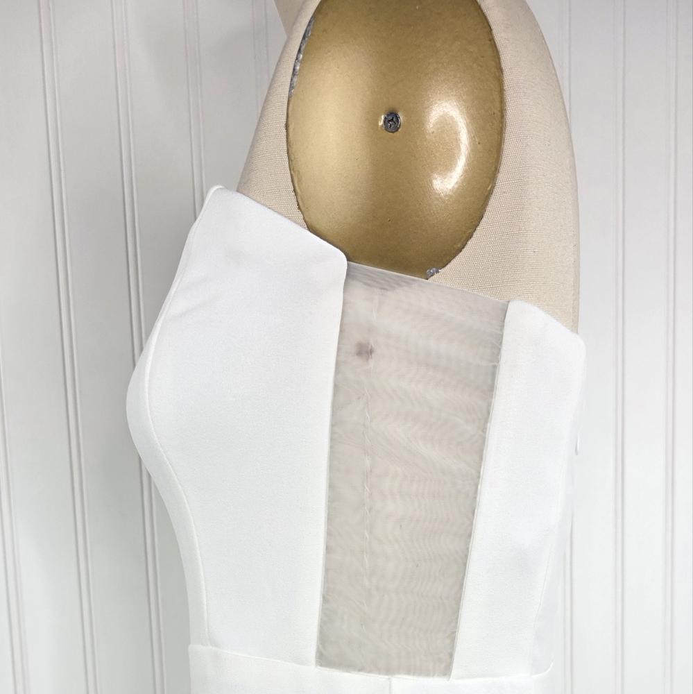 Lulus NWT Strapless White Midi Dress | Elegant | Side Slit | Size L - Picture 8 of 12